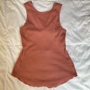 Free People Ribbed Twist Back Cotton Tank Top